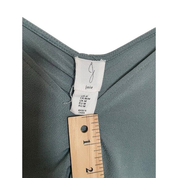 Anthropologie Joie Ruched Top Medium Gray V-Neck Long Sleeve Draped Blouse M - Picture 2 of 7